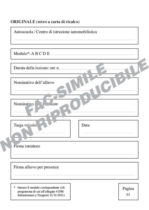 Libretto lezioni di guida