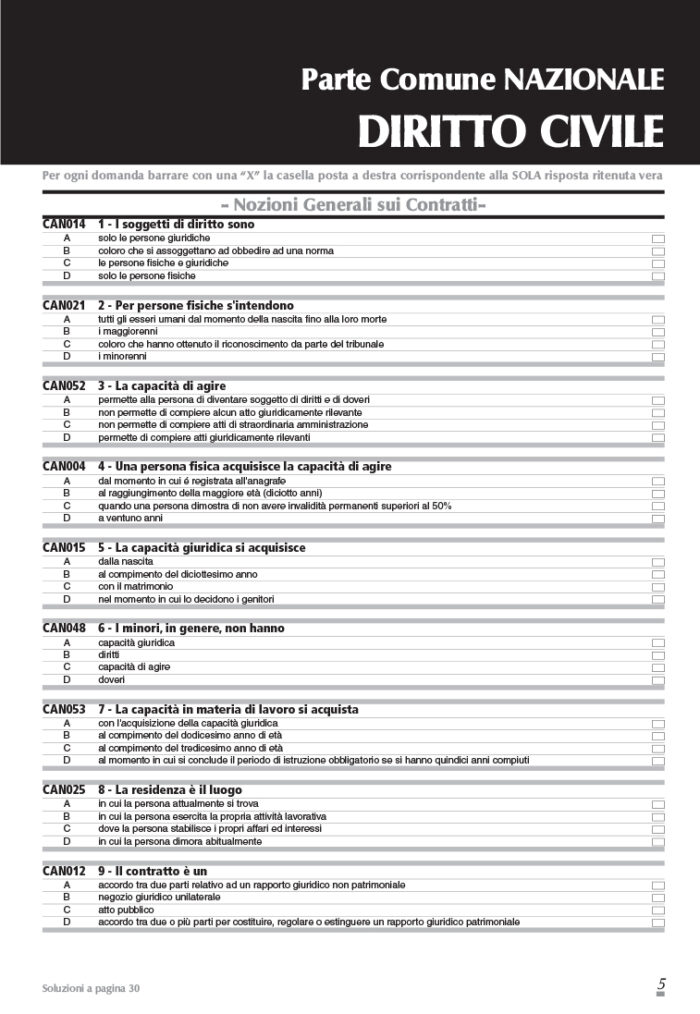 01 Quiz ACCESSO diritto CIVILE